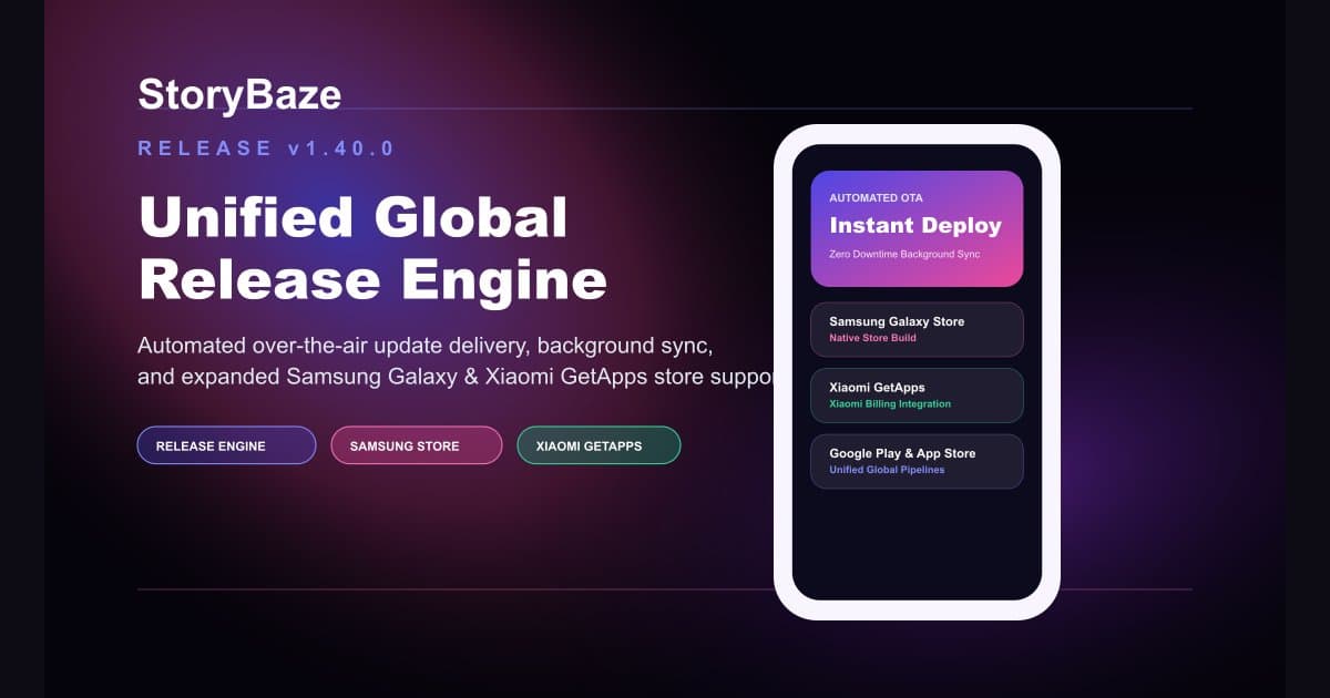 StoryBaze v1.40.0: Unified Global Release Engine & Expanded Store Support